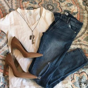 Sam Edelman DEA tan pointy pumps